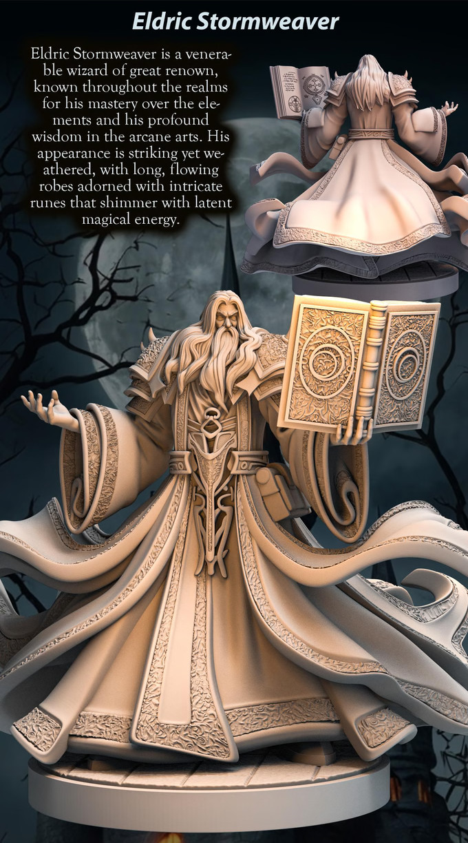 Dungeons & Dragons Playable Character Male Human Eldric - Wizard, Warlock
