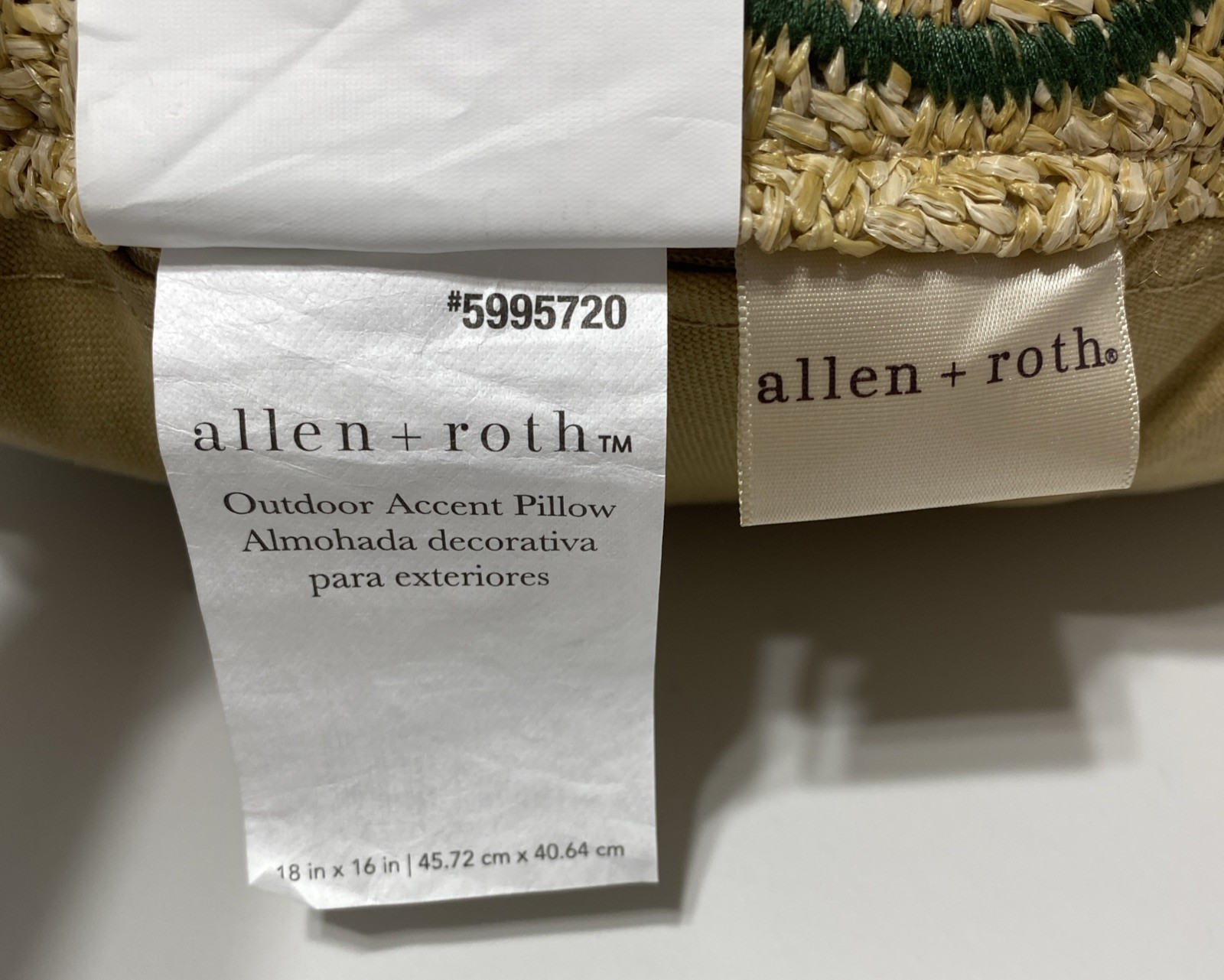 Allen + Roth Palm Leaf Monstera Philodendron Tropical Novelty Throw Pillow NEW