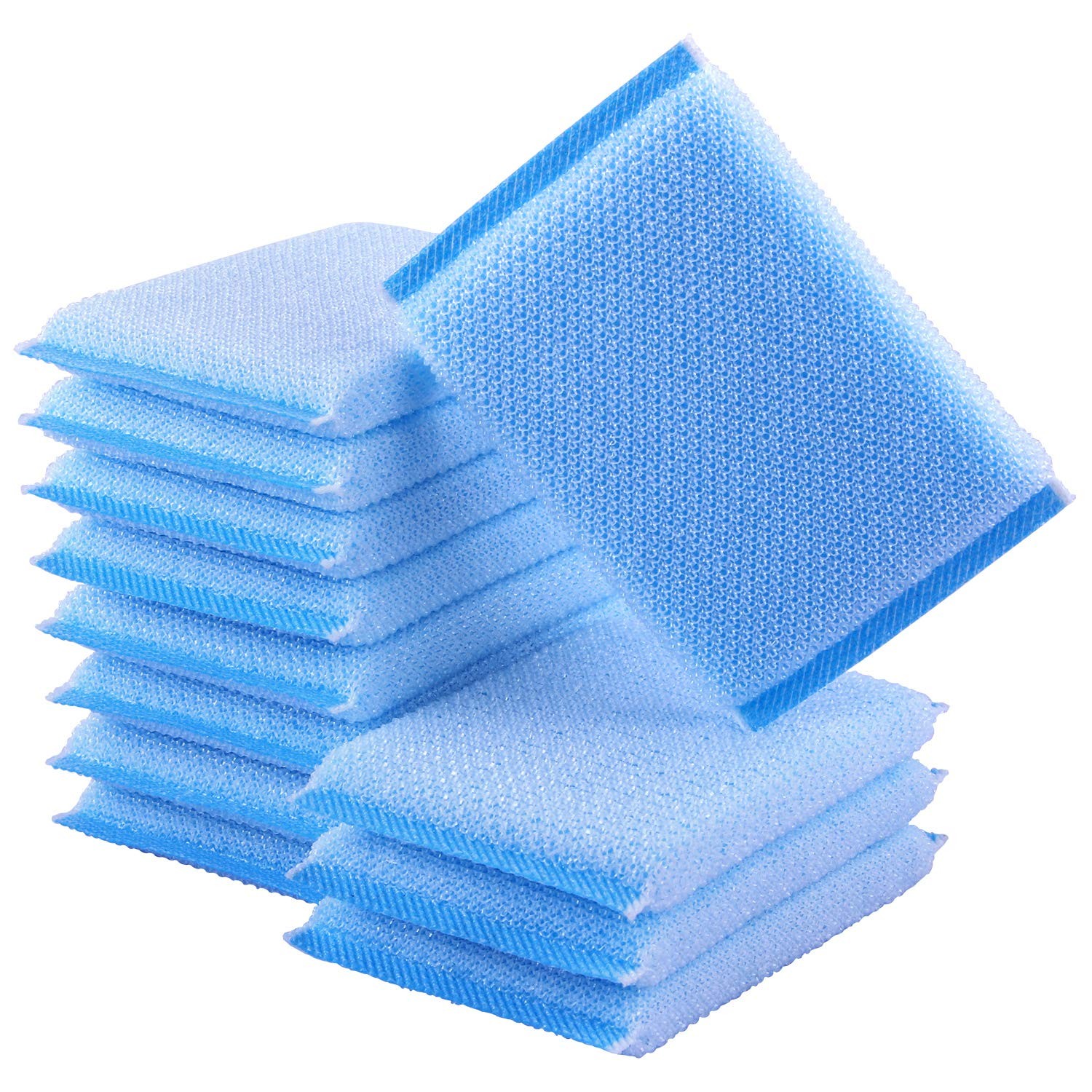 Nylon Cleaning Scrub Pad 12 Pack,Long-Lasting and Reusable Dishwashing Sponge,Al