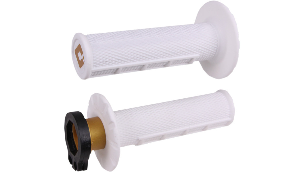 ODI Half Waffle Lock on Grips Yamaha WHITE YZ250F YZ450F 426F YZ 125 250 YZ125