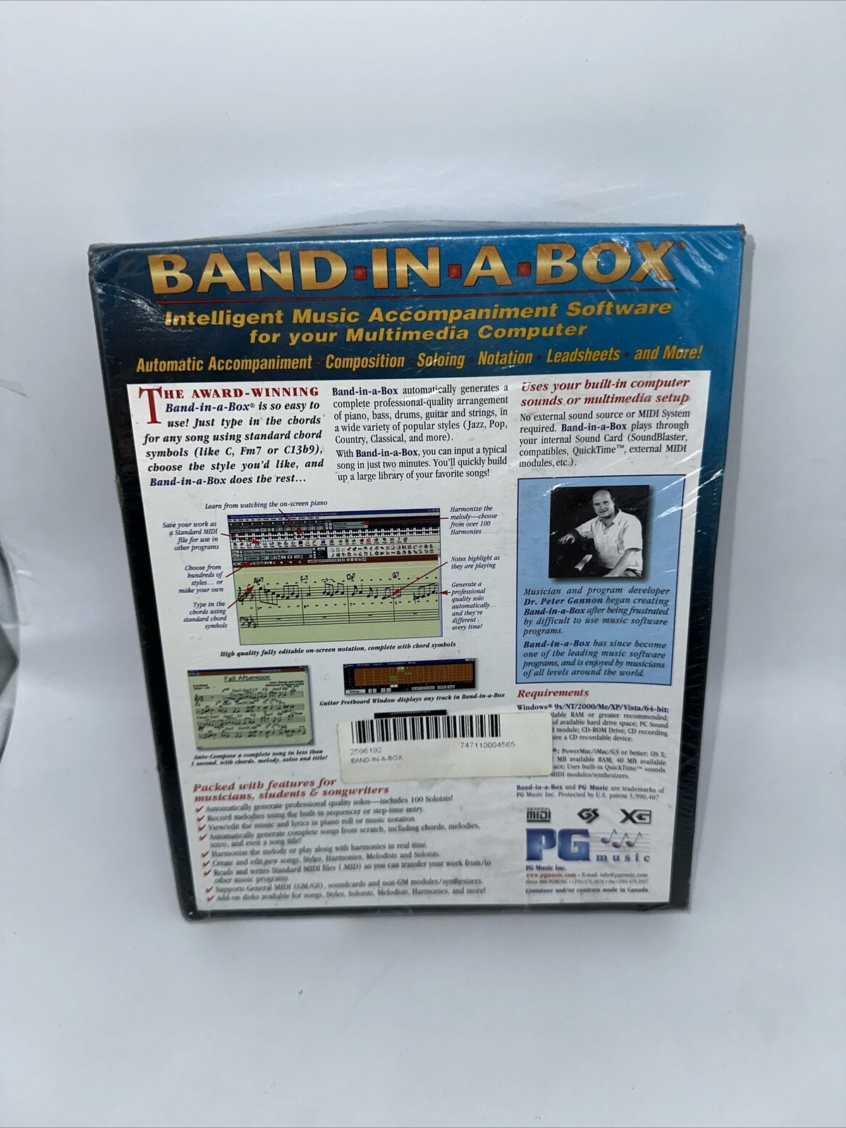 Band In A Box Version 8, NEW, SEALED UNOPENED, Mac System 7.5+, Windows 95/98