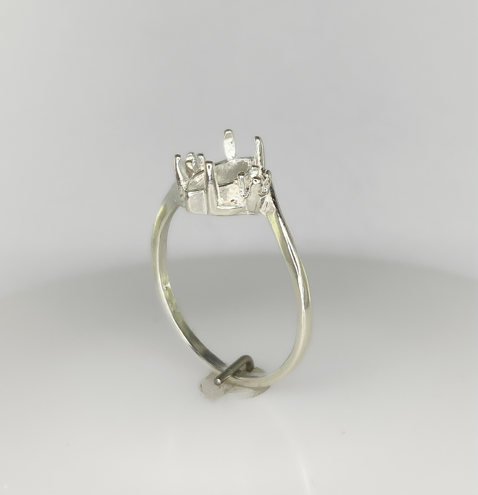 Marquise with Accents Bypass Sterling Silver Ring Setting