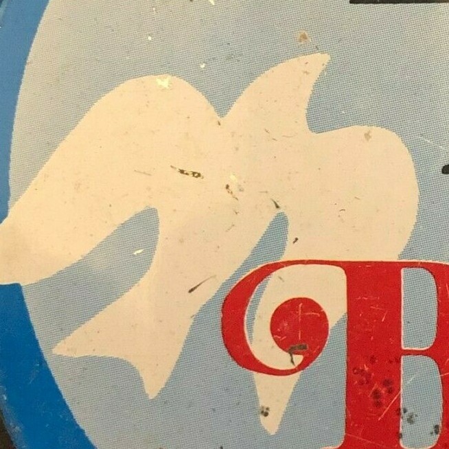 Vintage 1970's Steel Pin Back Button - "Let It Be" Dove
