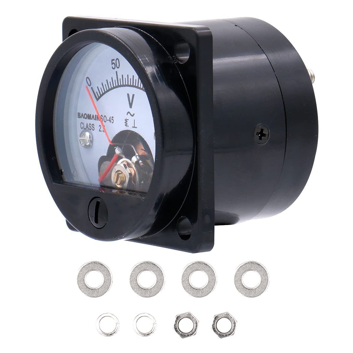 Analog Dial Panel Meter Voltmeter Gauge SO-45 AC 0-150V Round Black