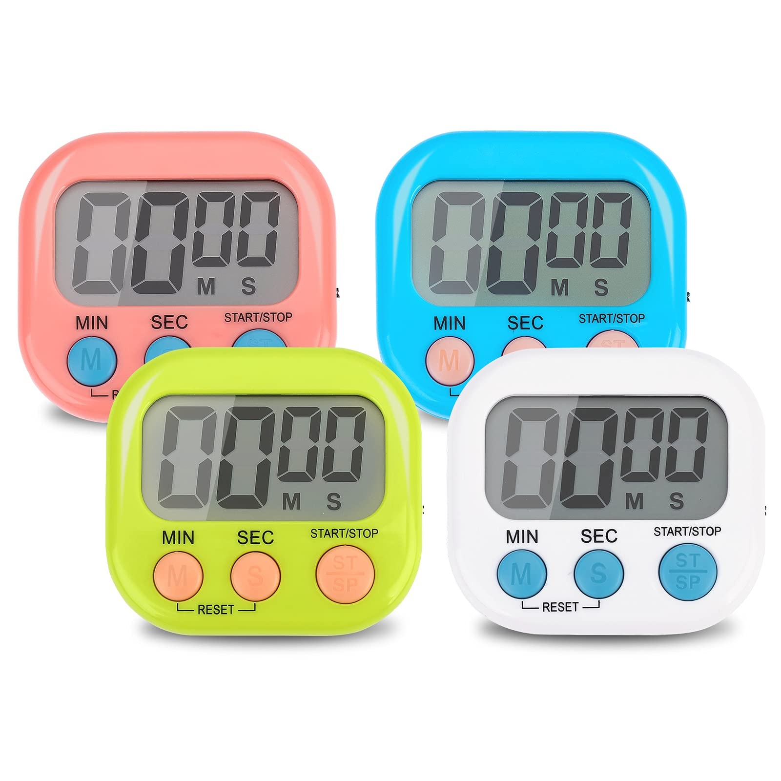 4-Piece Multi-Function Electronic Timer, Learning Management, Suitable Blue