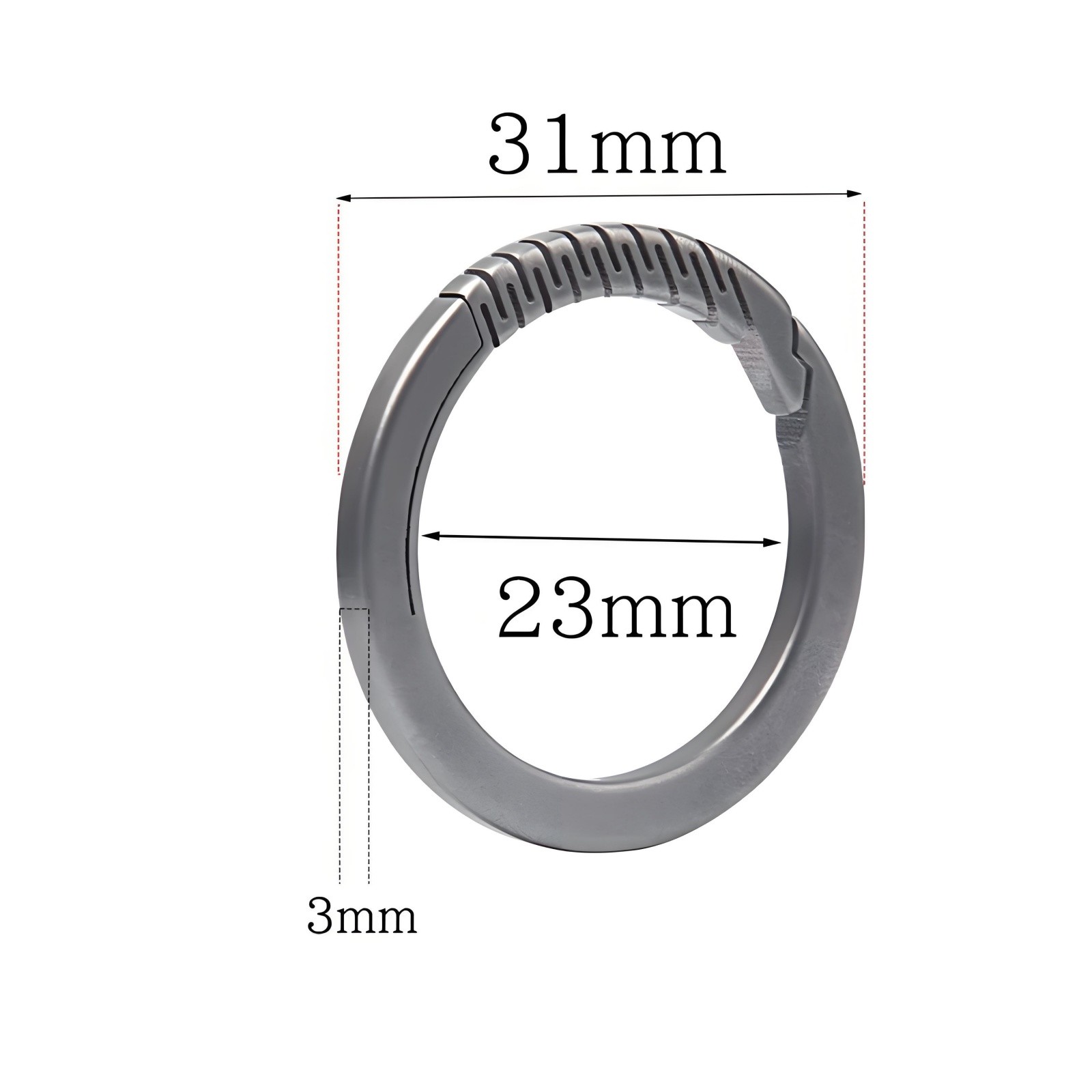Titanium Alloy Spring Key Ring Clip with Leather Strap Portable Removable