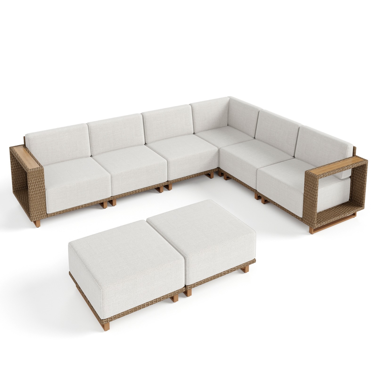 Outdoor Patio Conversation Set Modular Outdoor Furniture Set with Thick Cushions