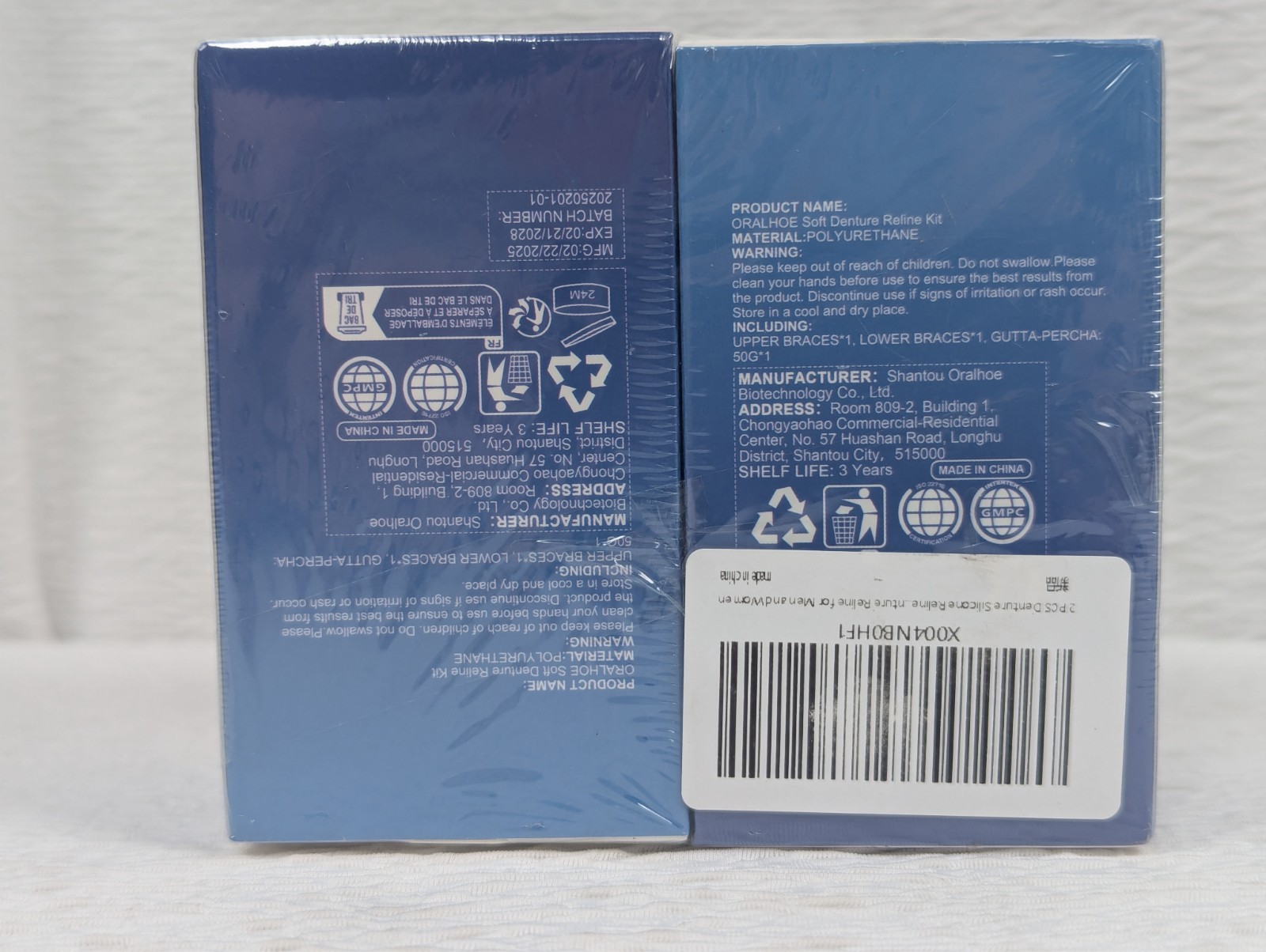 Oralhoe Soft Denture Reline Kit = Upper/Lower Gutta Percha Polyurethane - 2 Pack