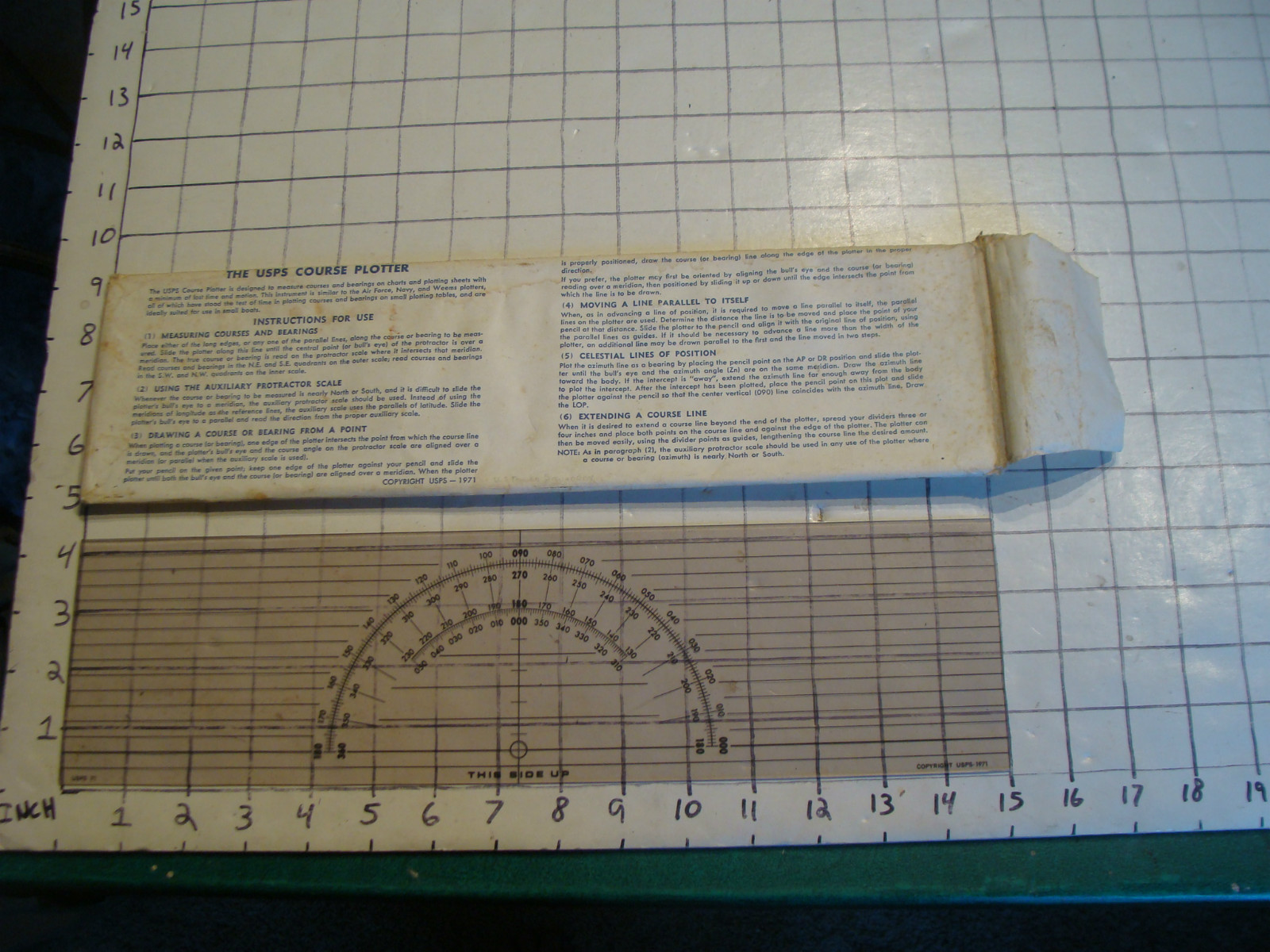 1971 THE USPS COURSE PLOTTER in instruction paper sleeve