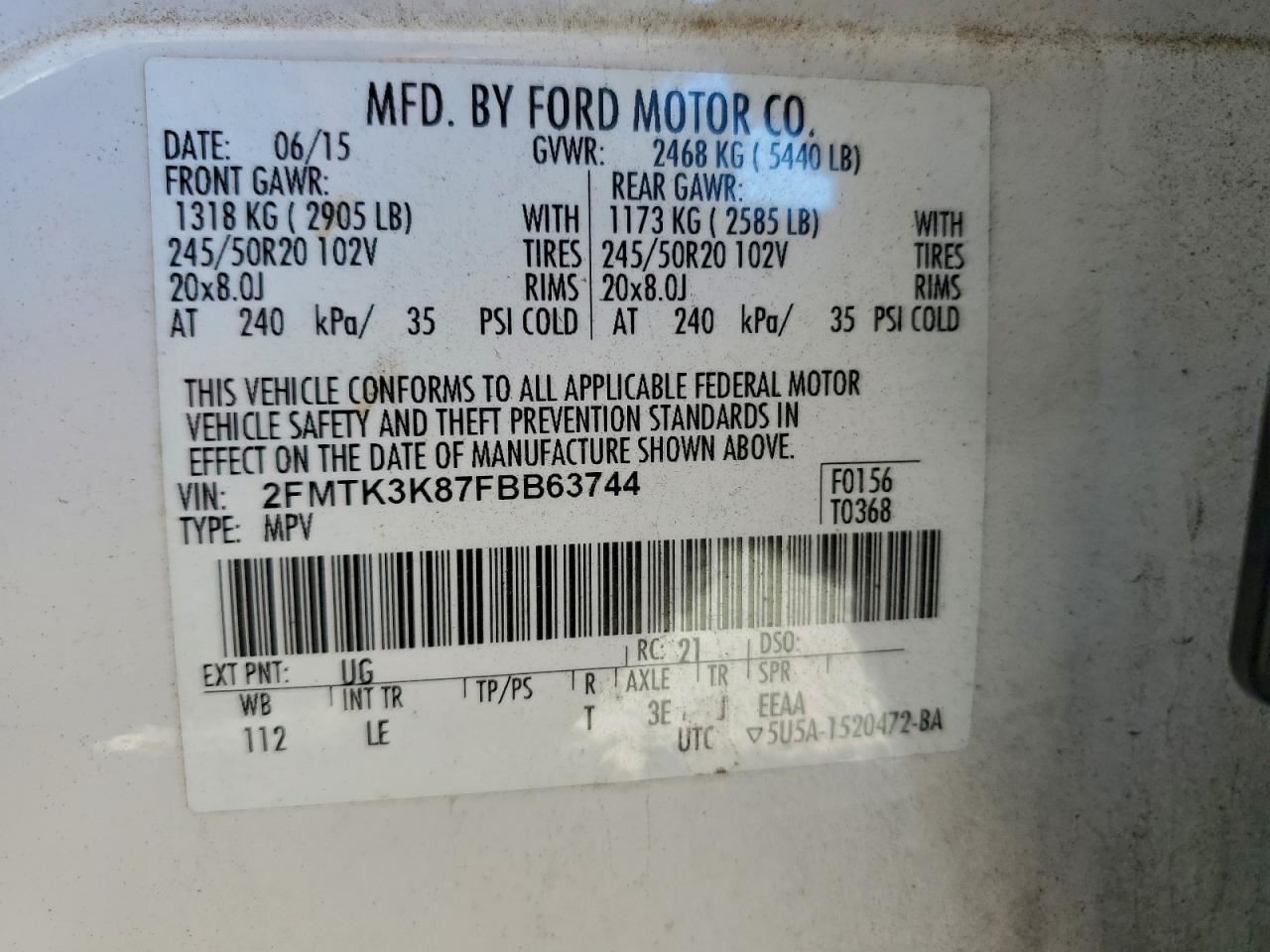 Fuse Box Engine Left Hand Engine Compartment Fits 15-18 EDGE 4949180