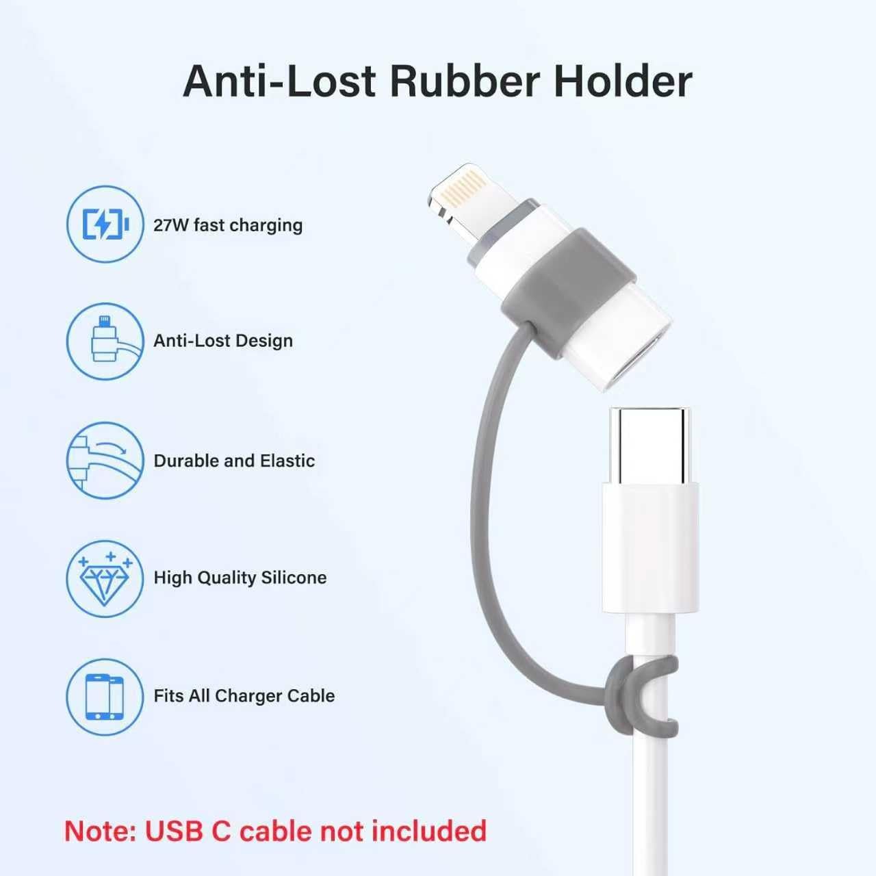 MFi Certified 27W USB C to Lightning Adapter (2 Pack) - Fast Charging White