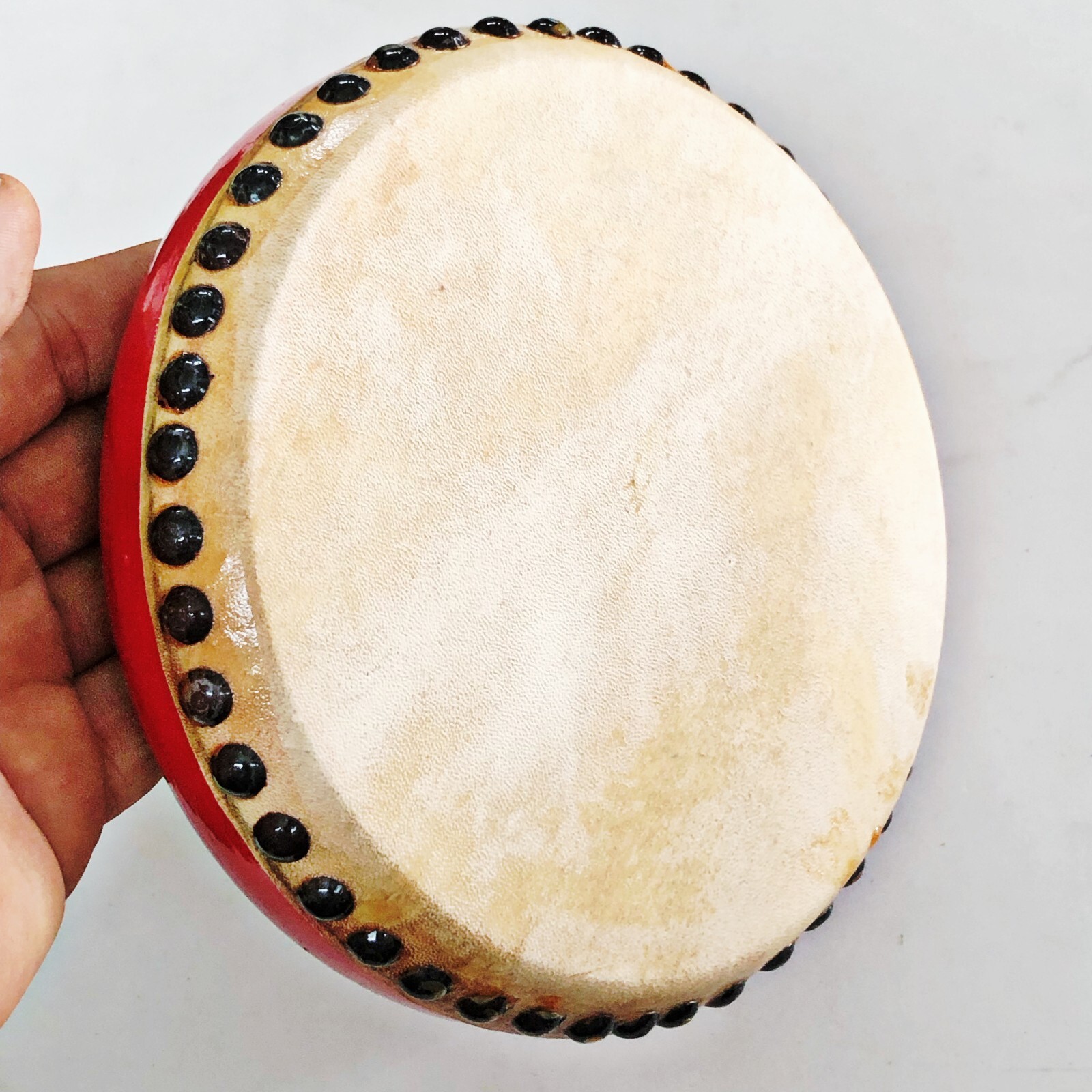 Japanese Tsuzumi Wadaiko Vtg Hand Drum Shrine Percussion Musical Instrument T2