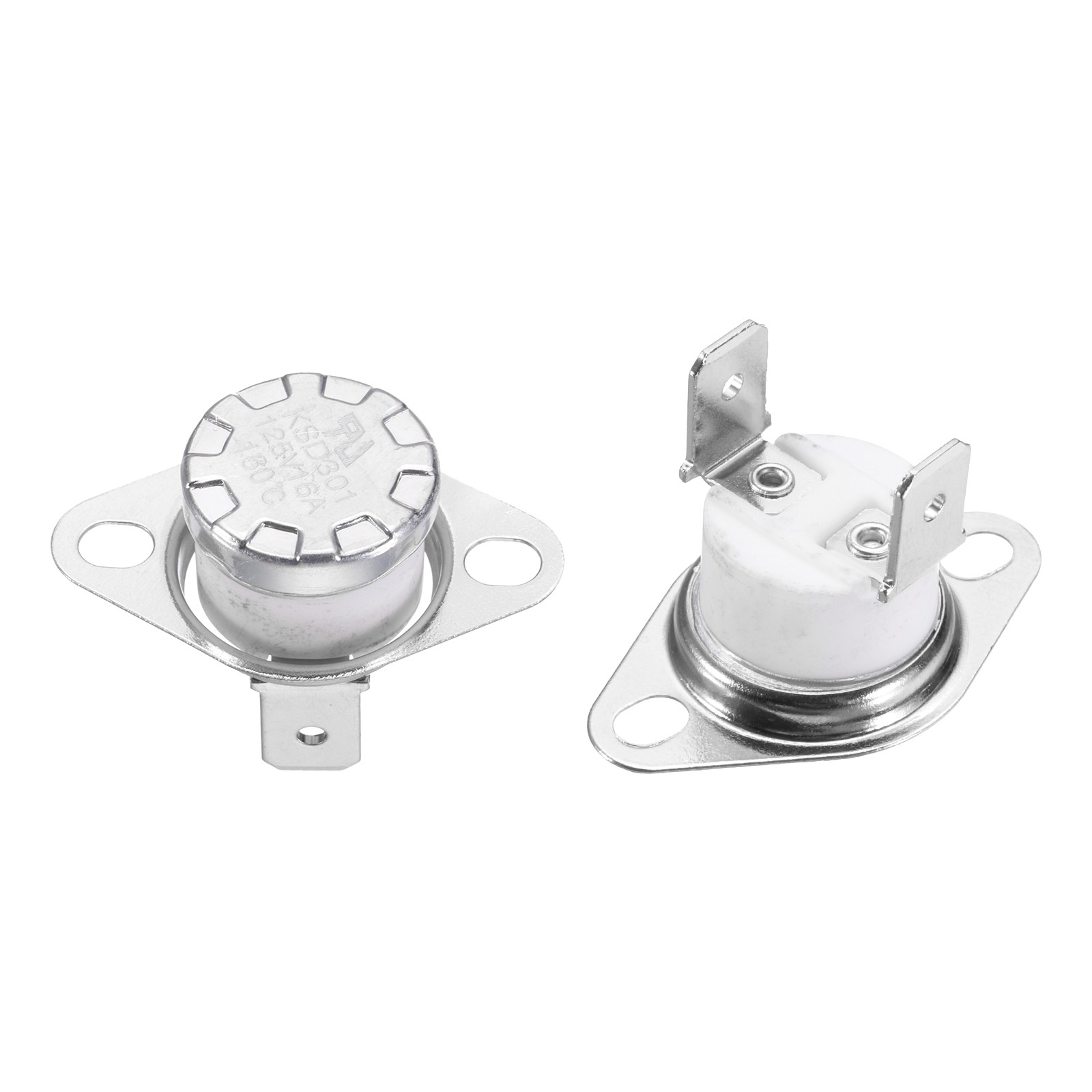 2Pcs KSD301 Thermostat 160°C/320°F 16A Normally Closed N.C Switch, Ceramic