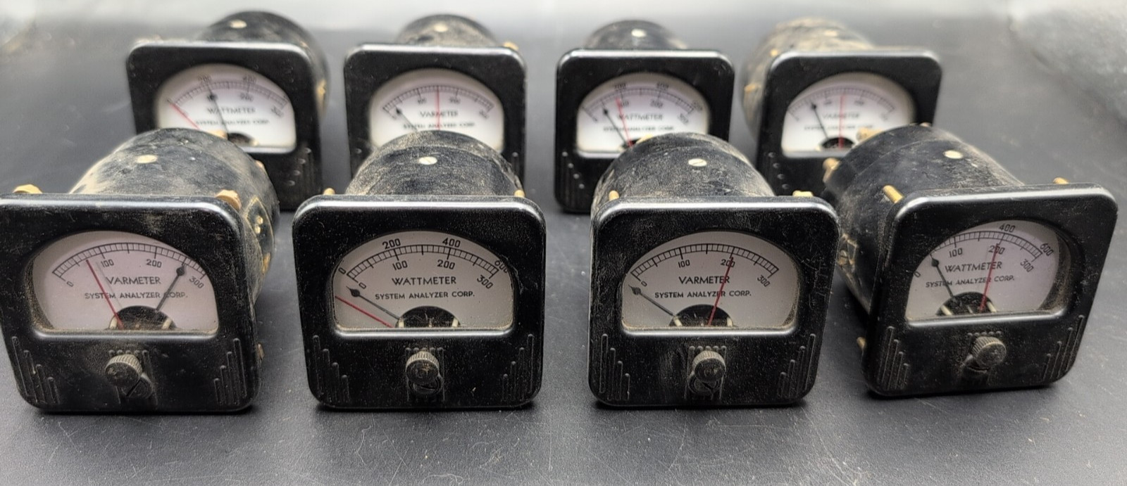 Vintage Black SIMPSON Watt/ Varmeter Analog Meter Parts or Repair (Qty 8)