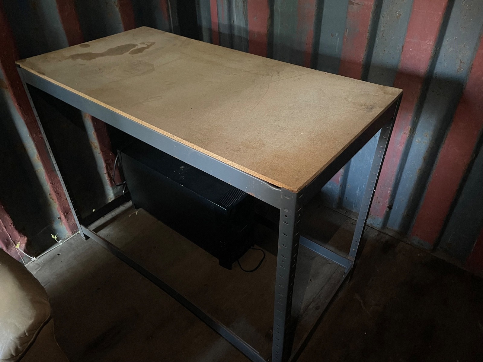 industrial metal workbench