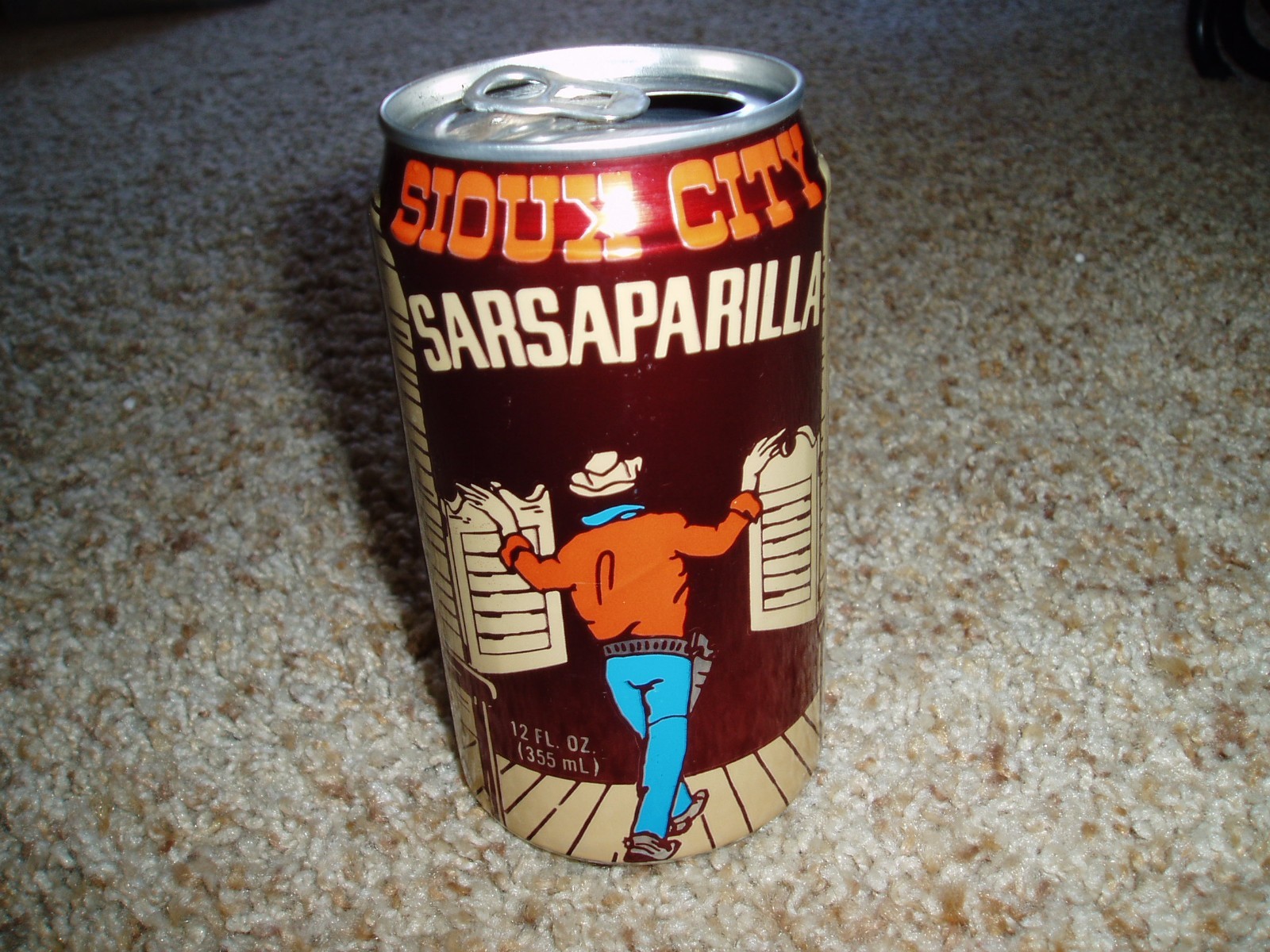 Vintage Sioux City Sarsaparilla Soda Pop 12 oz Can White Rock FREE S/H!