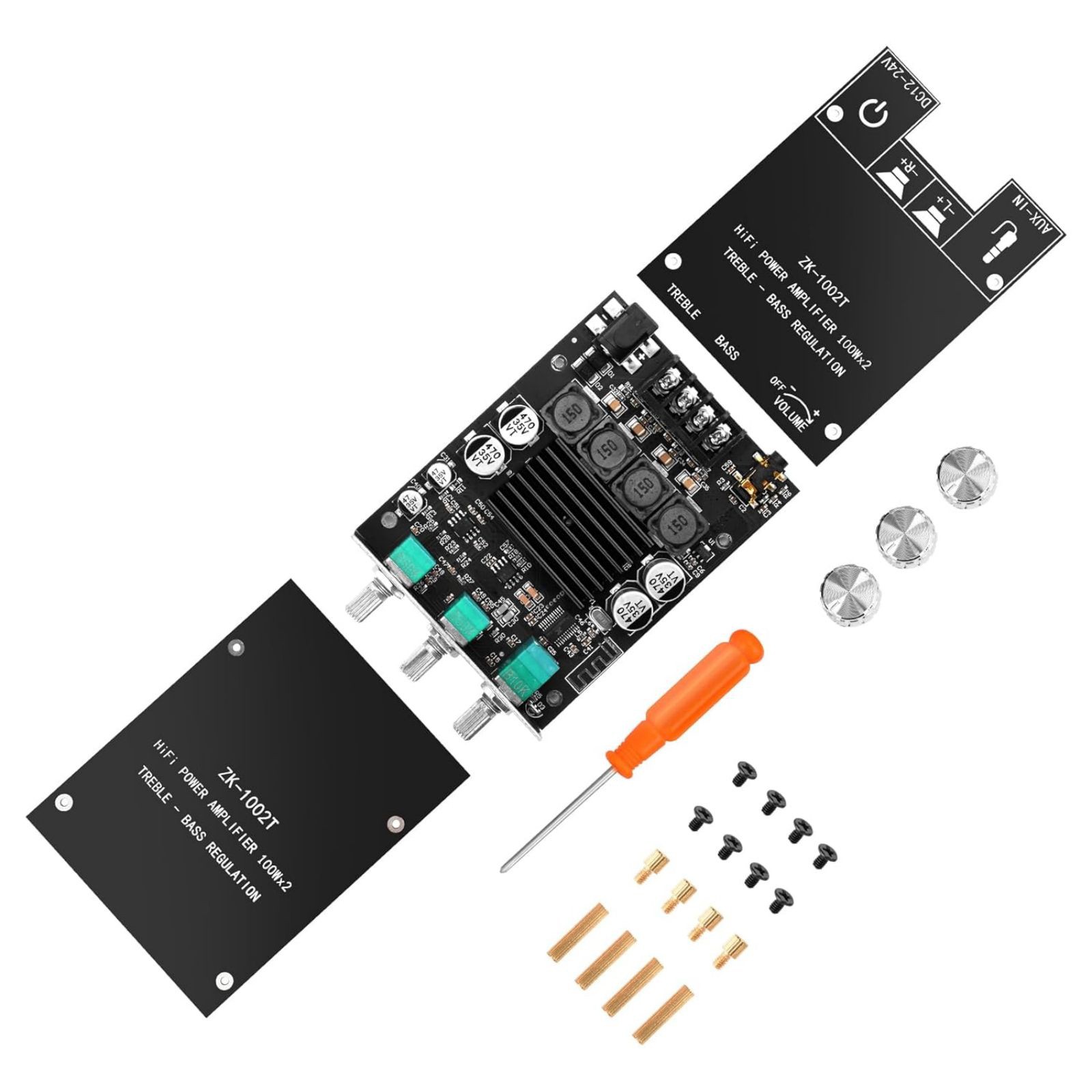 ZK-1002T 2.0 Channel Bluetooth 5.0 Amplifier Board 200W With Aux Input Audio