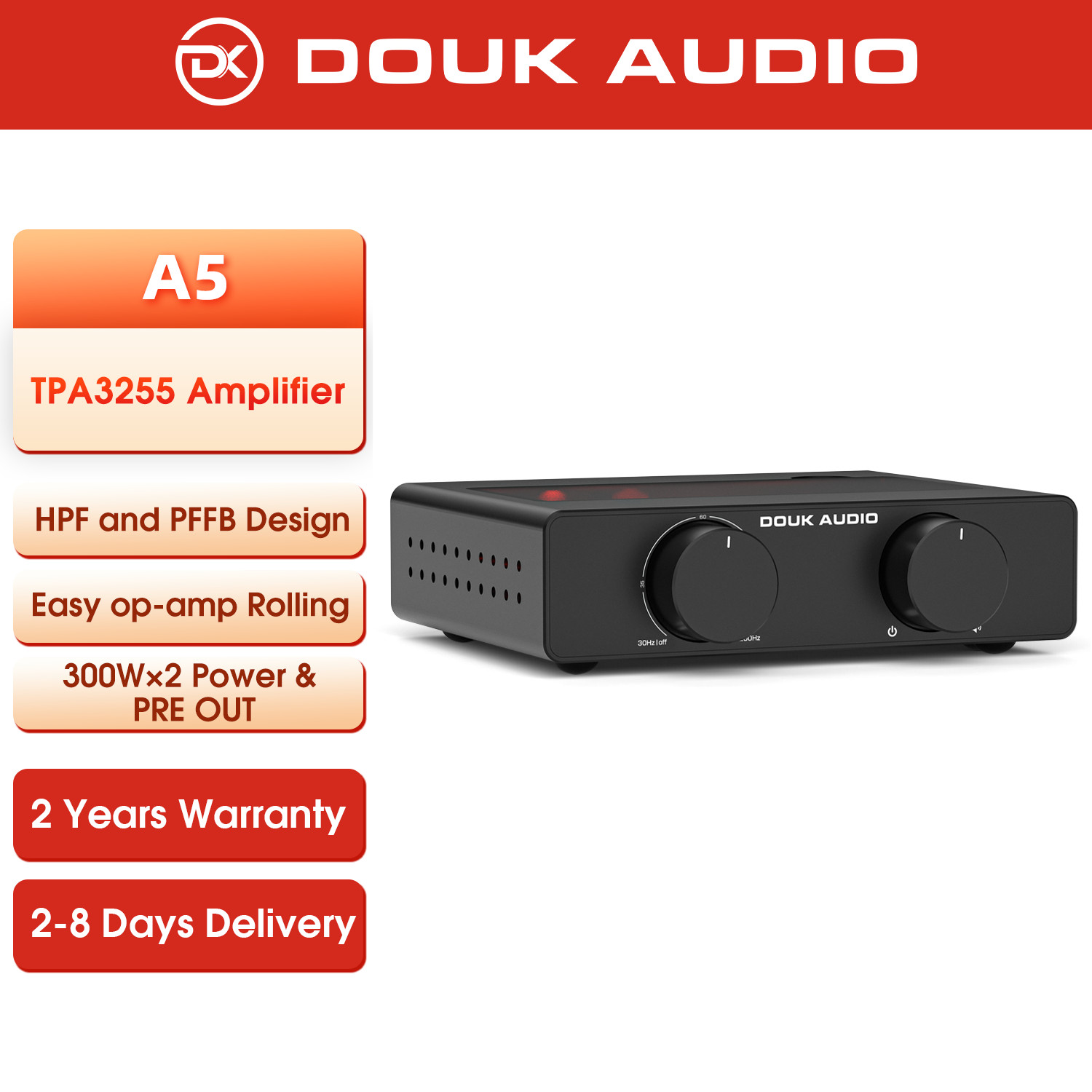 Douk Audio A5 HIFI TPA3255 Digital Power Amplifier