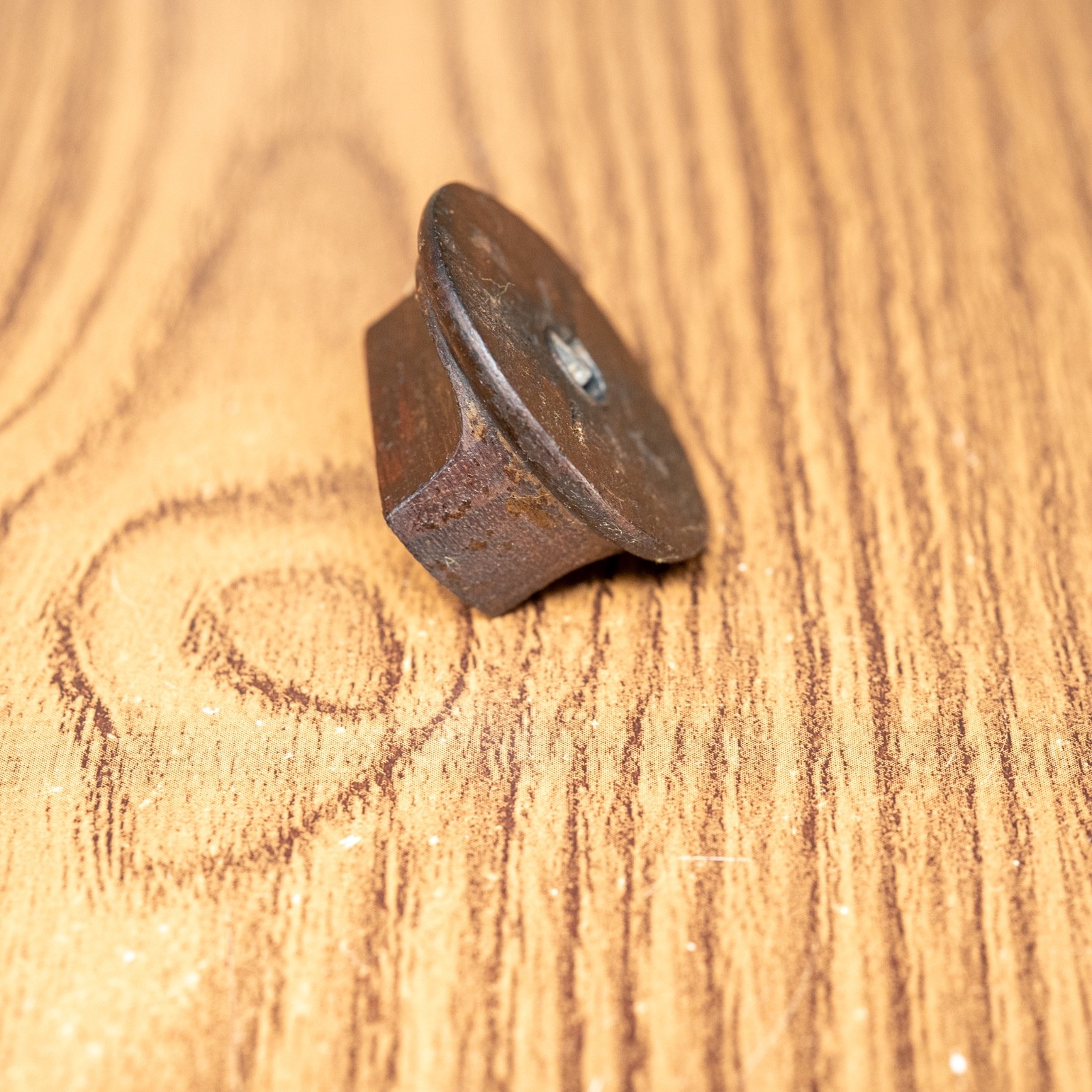 Vintage Radio Knob Deco 1930s-40s Hardwood 1pc 1/4" D Shaft