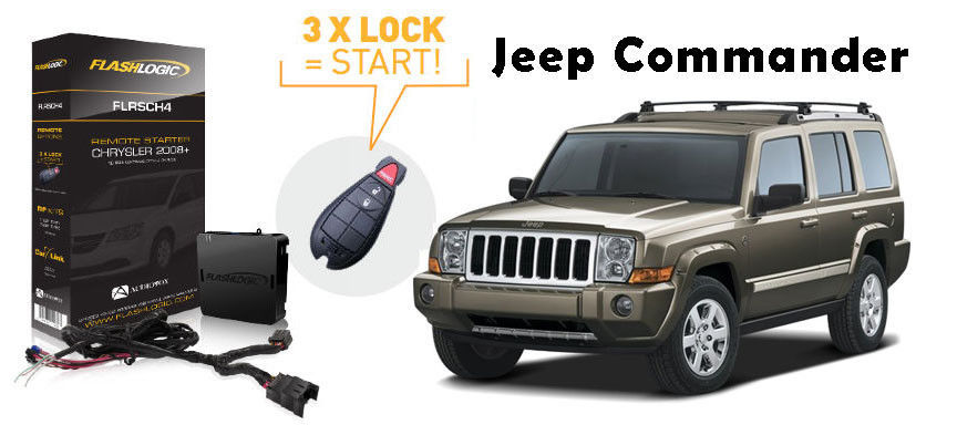 Flashlogic Add-On Remote Start for Jeep Commander 2009 V8 Plug And Play Harness
