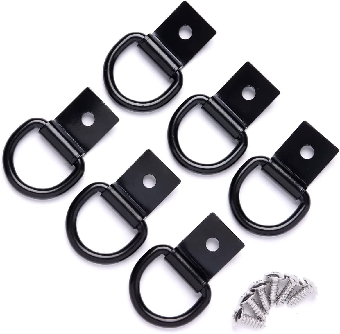D-Ring Tie down Anchors 1/4" Heavy Duty Steel Tie down Hooks for Truck, Trailer,