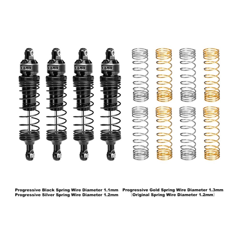 For Traxxas MINI MAXX,MINI XRT-FRONT and REAR ADJ. PROGRESSIVE SPRING SHOCKS