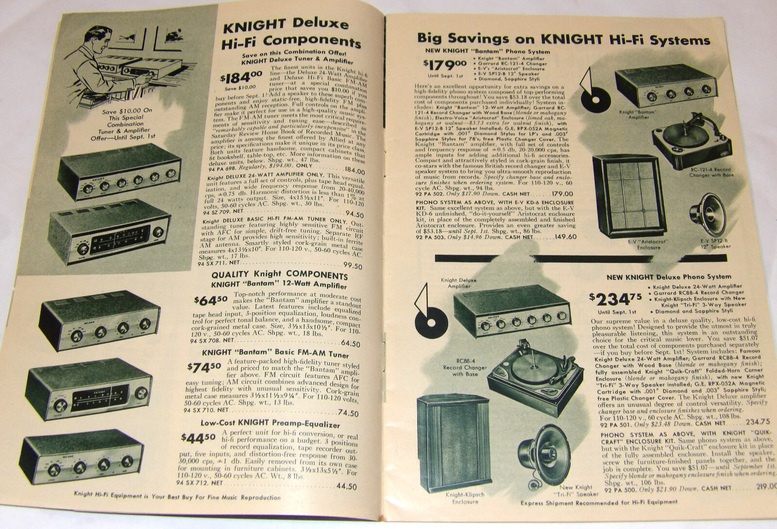 VTG 1950s ALLIED RADIO SUMMER CATALOG! JENSEN/LANSING/GARRARD/RCA/HALLICRAFTERS!