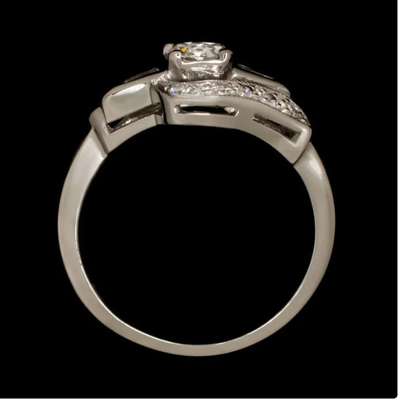 1Ct Round Cut Lab-Created Diamond Bypass Split Shoulder Promise Ring 925 Silver