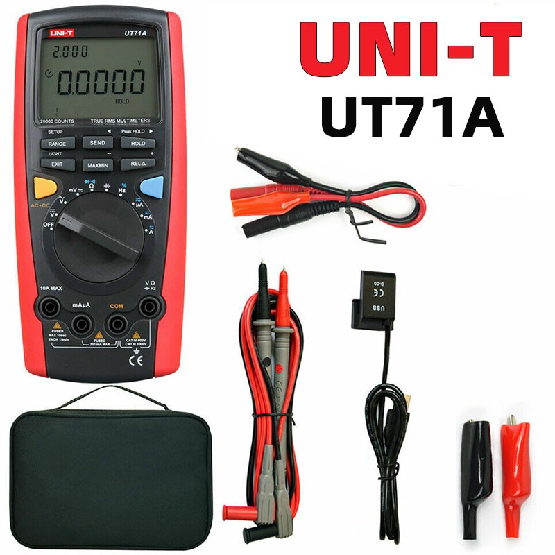 UNI-T UT71A True RMS USB DMM Digital Multimeter AC DC Volt Amp Ohm Cap Tester