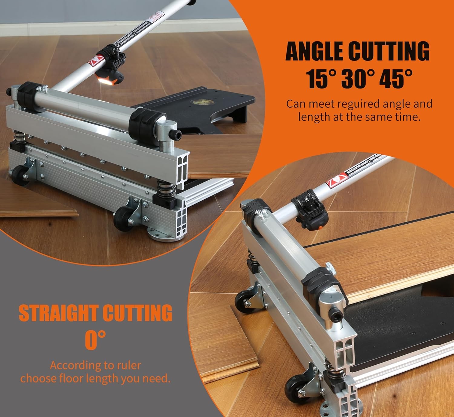 13” Vinyl Floor Cutter with Wheels – Easy Angle & Length Cutting, Flooring Tools
