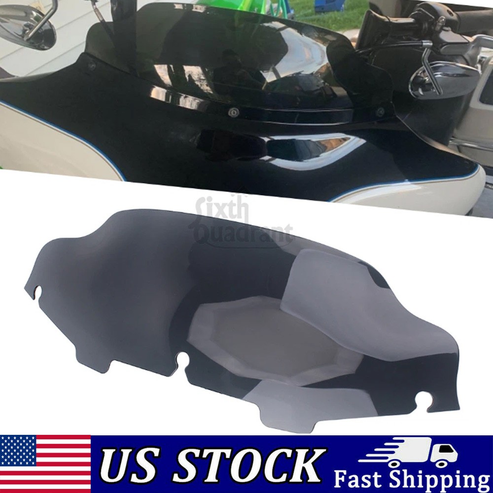 6" Smoke Wave Windshield For Harley Touring Street Electra Glide Classic 1996-13