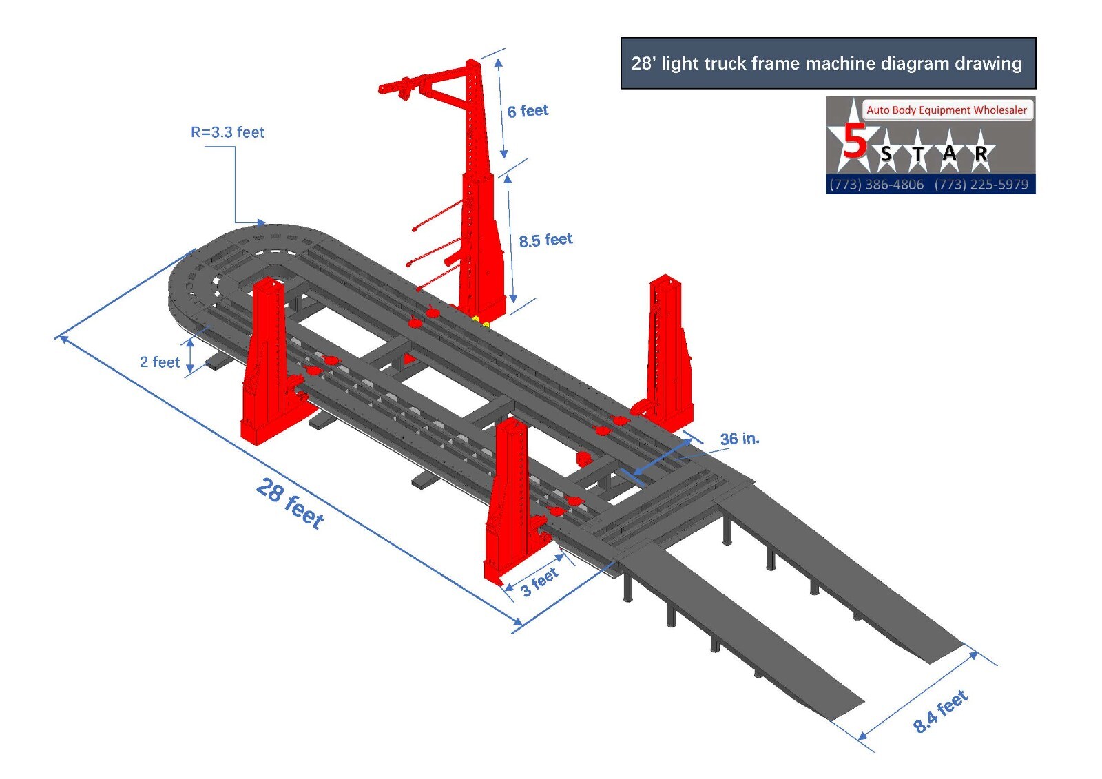 FREE SHIPING NEW 28 FEET LONG 4 TOWERS HEAVY DUTY 25-Ton pulling capacity towers