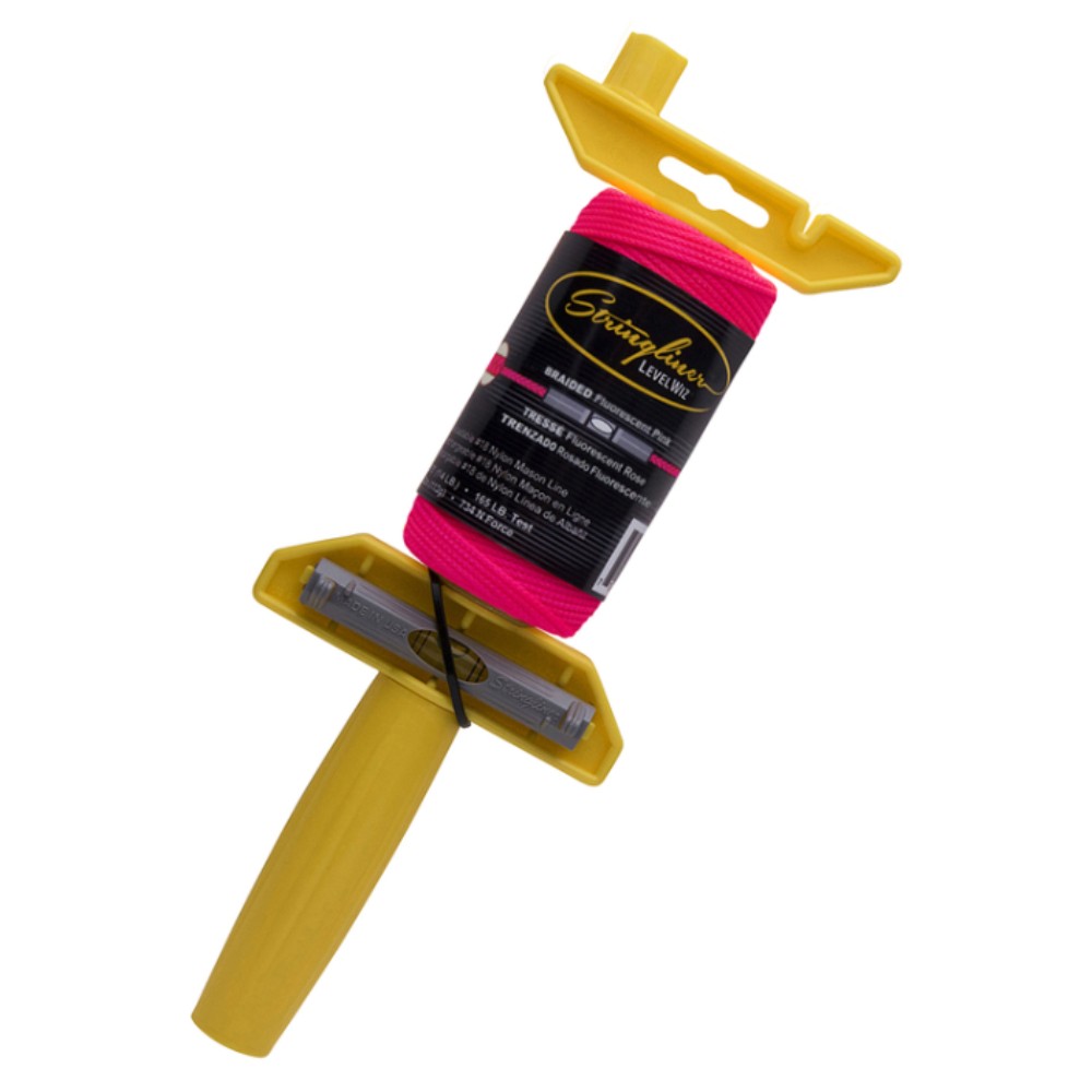 Stringliner LevelWiz Mason's Line and Reel 250 ft. Fluorescent Pink Fine Braided