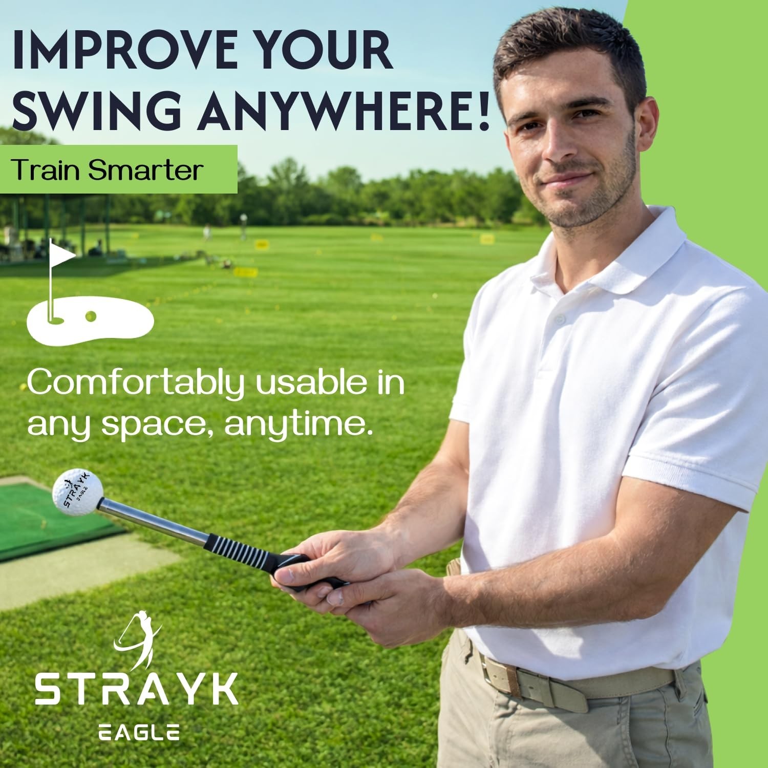 Retractable Golf Swing Trainer - Fix Your Slice - Improve Swing Tempo - Get I...