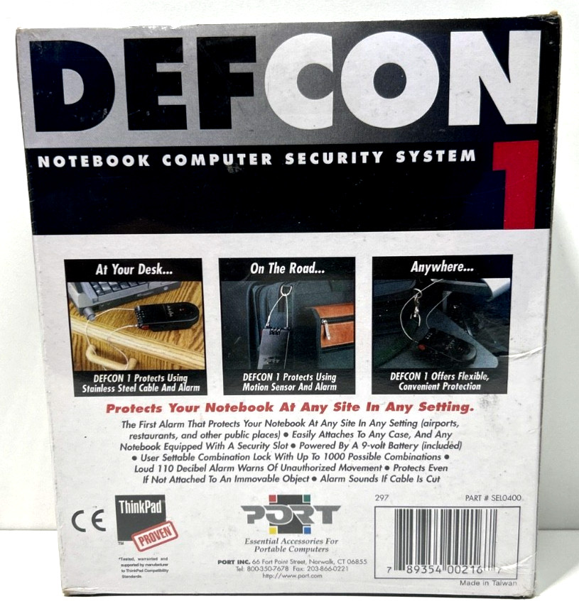 Port DEFCON 1 Notebook Computer Security System Laptops & Notebooks, New