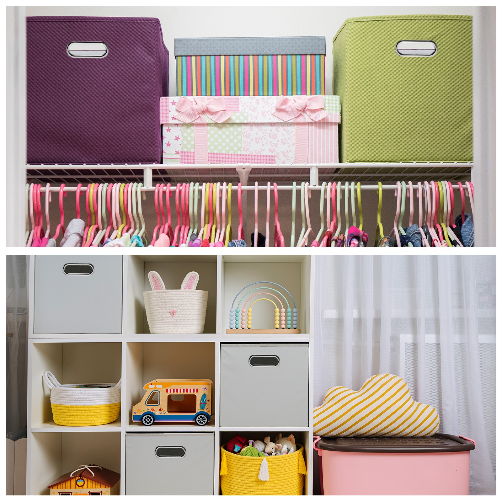 4Pcs 11"x11"x11" Foldable Storage Cube Bins Storage Organizer Bins Dark Blue