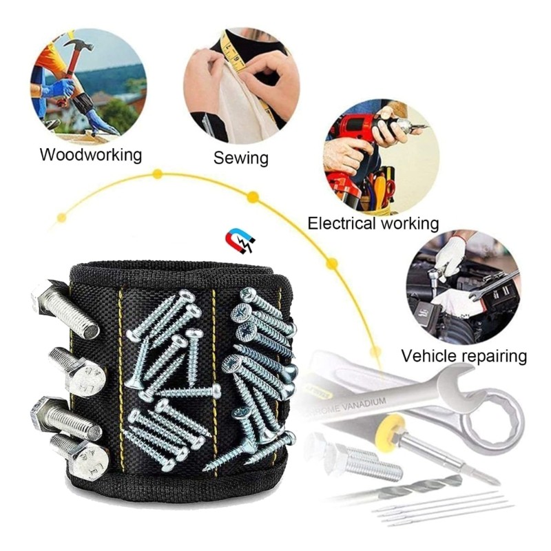 Wristband for Tool Father Colleague with Magnets Adjustable Size