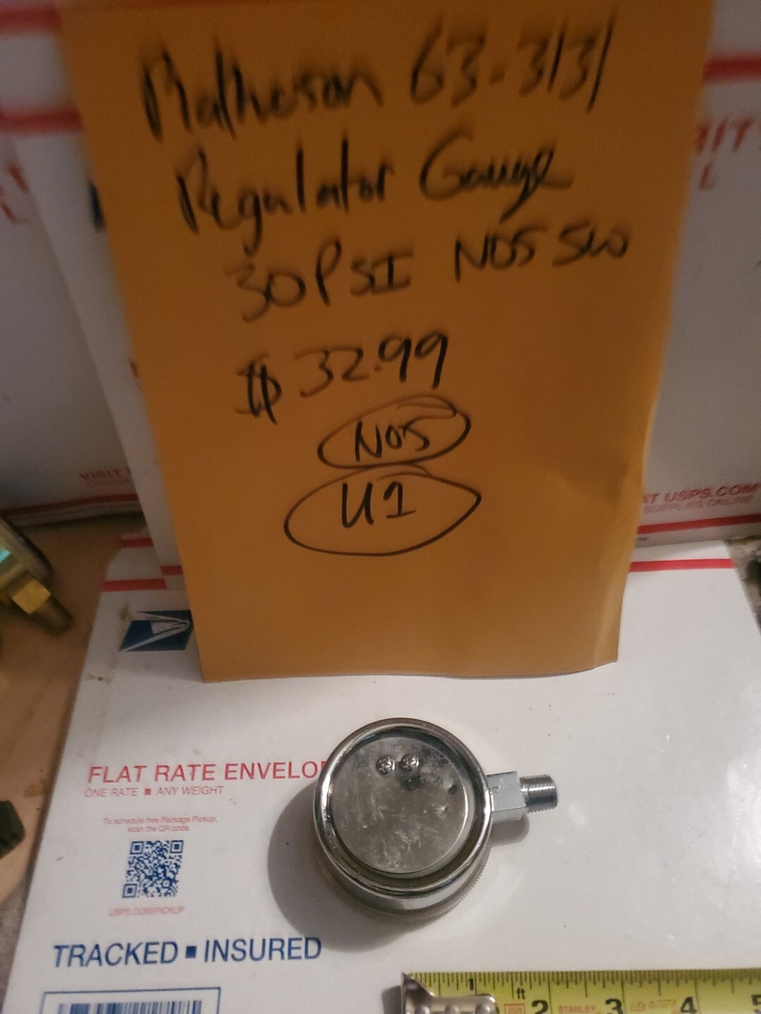 Matheson 3421 63-3131 Gas Regulator Gauge 30 PSI NOS SW, U1