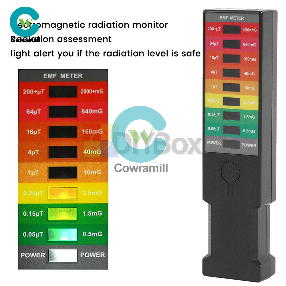 Electric EMF Electromagnetic Tester Meter 8 LED Radiation Detector Dosimeter -