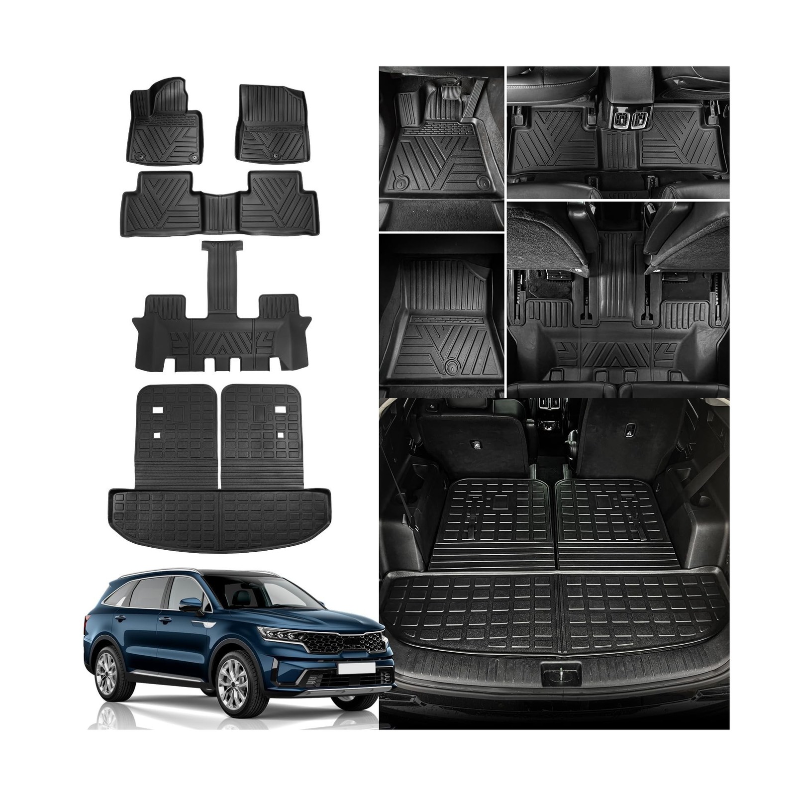 Rongtaod Floor Mats Compatible with 2021-2025 2026 Kia Sorento 6&7 Seats (not...