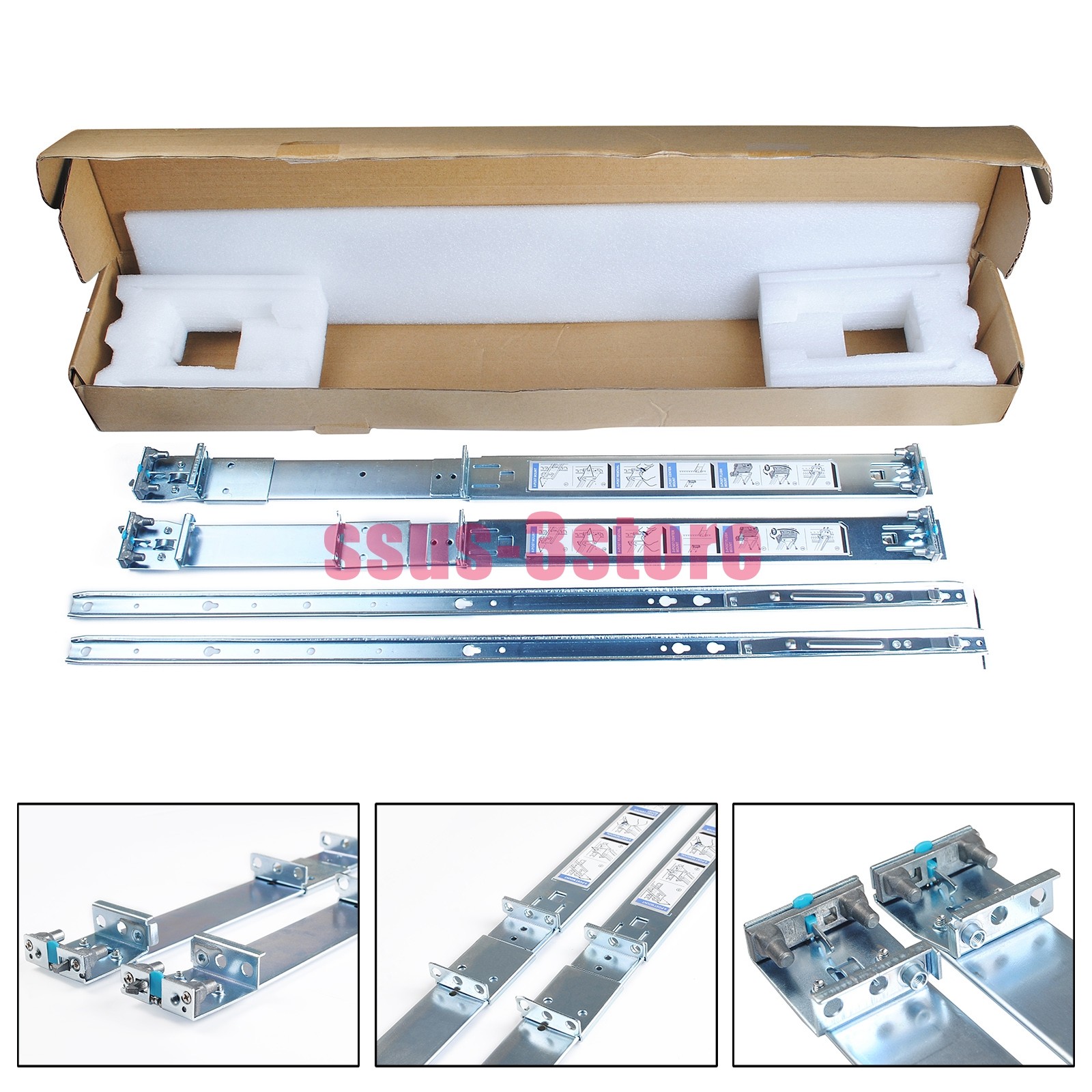 1U Static Ready Rails Kit 053D7M For Dell R410 R420 R630 R440 R640 R740 R6415