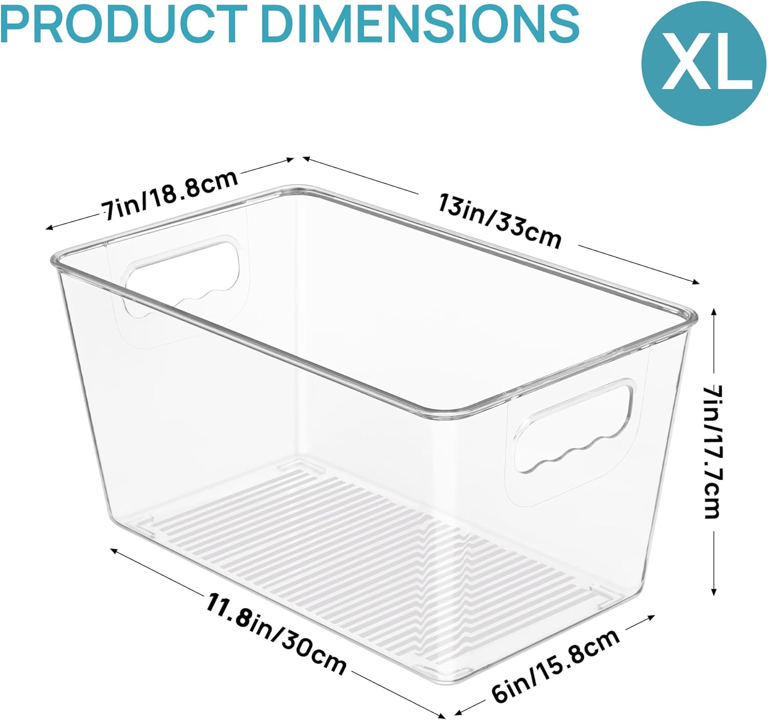 6 PCS Clear Plastic Storage Bins, Pantry Organizer Containers with Handle for...