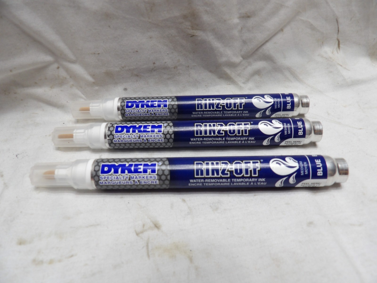 Dykem Rinz-Off Water Removable Temporary Ink Blue (Qty of 3 Markers)