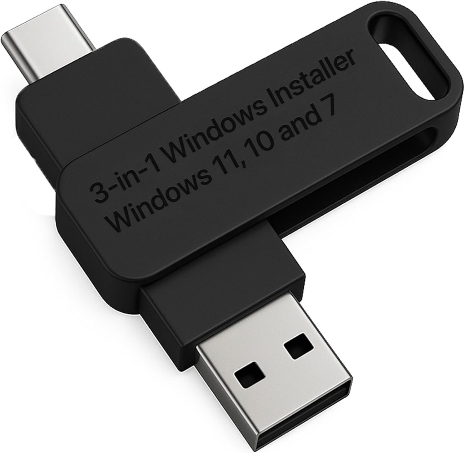 3-In-1 Bootable USB Installer for Windows 11 Pro 10 7 Recovery Repair Type-C