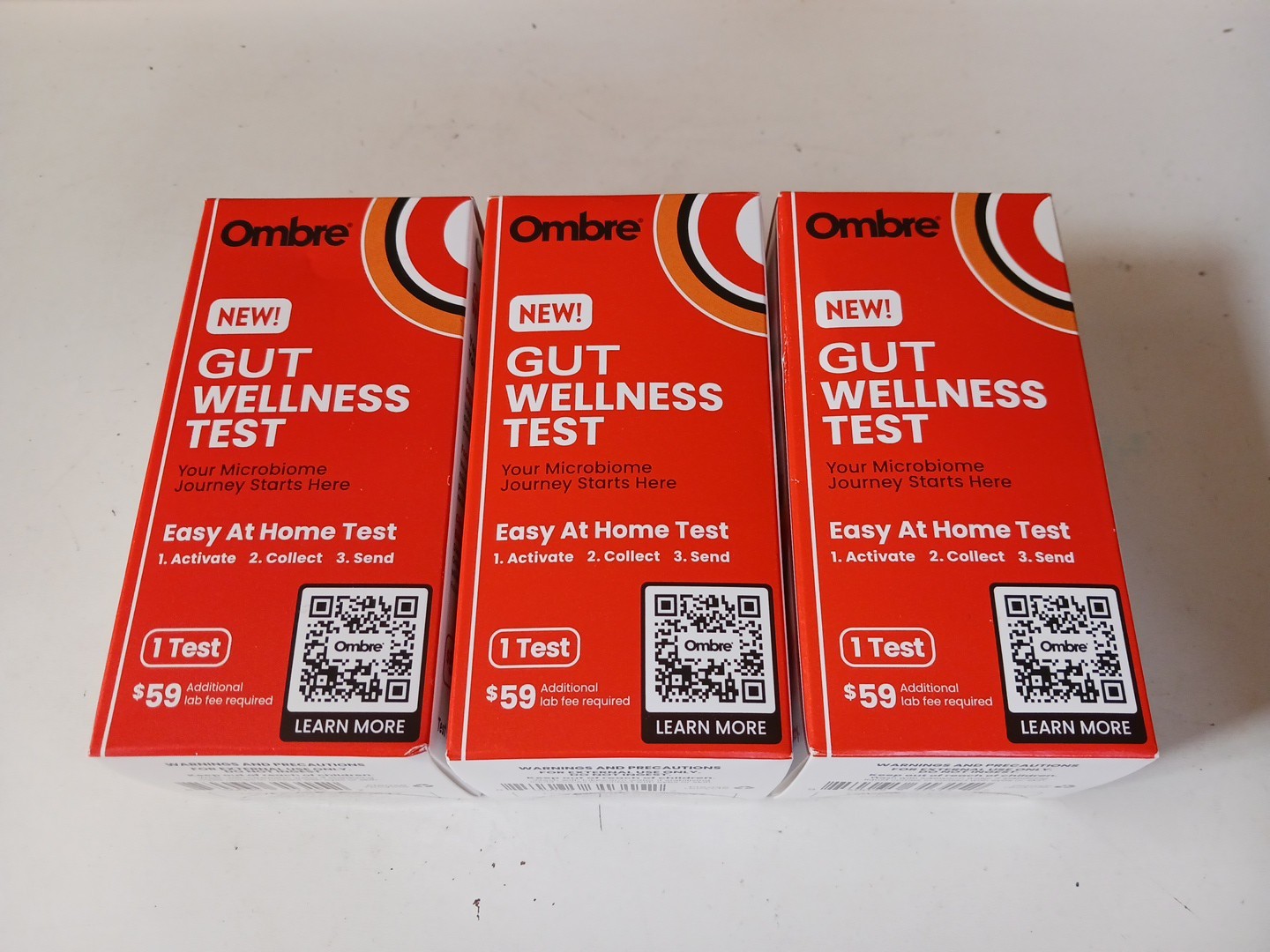 Ombre Gut Wellness Microbiome Home Test ( Lot of 3 ) Brand New In Box!