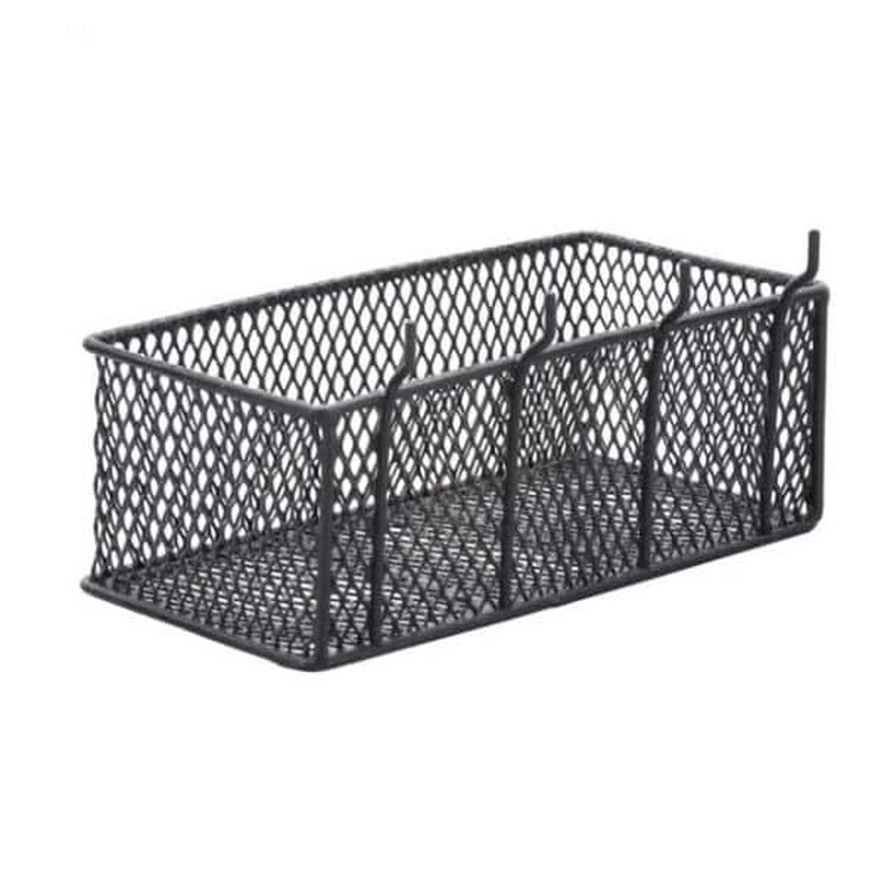 Steel Mesh Pegboard Basket in Black (2-Pack)