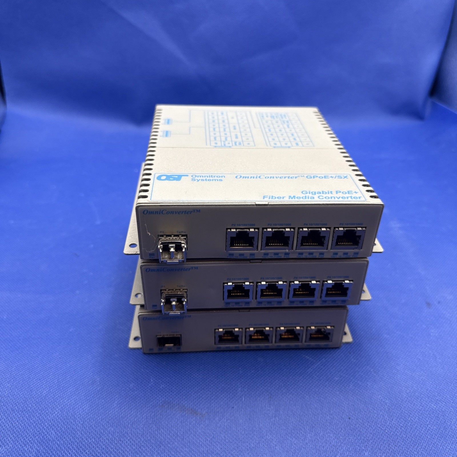 Lot Of 3 Omnitron Systems Omniconverter GPoE+/SX Model 9459-0-149