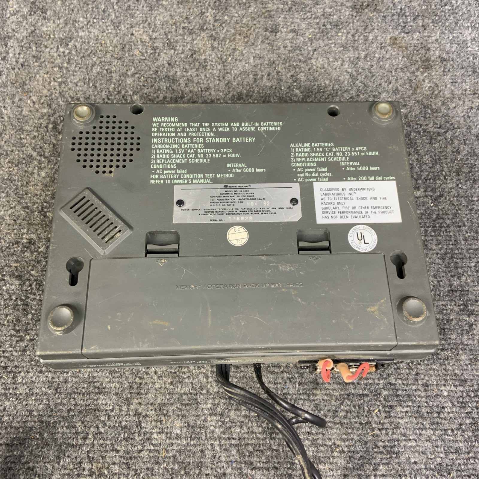 Safe House Automatic Message Dialer - Model 49-433B Powers On