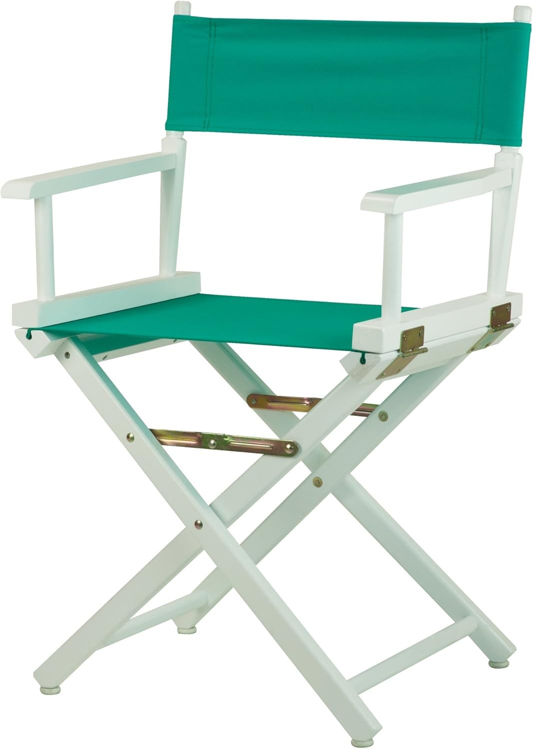 18" Director's Chair White Frame W/ Teal Canvas Beech Cotton