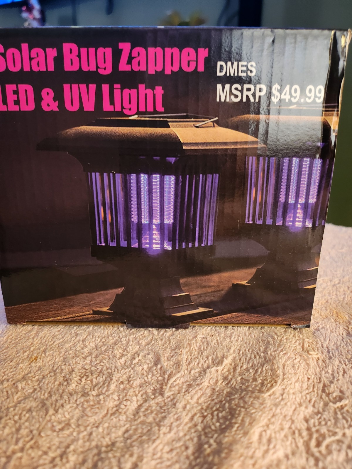 Solar Powered Bug Zapper LED &UV Light Outdoor Mosquito Killer Light NEW